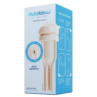Autoblow A.I. Silicone Vagina Sleeve - Colour: Beige