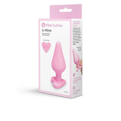 B-Vibe Butties B-Mine Silicone Butt Plug with Heart Base
