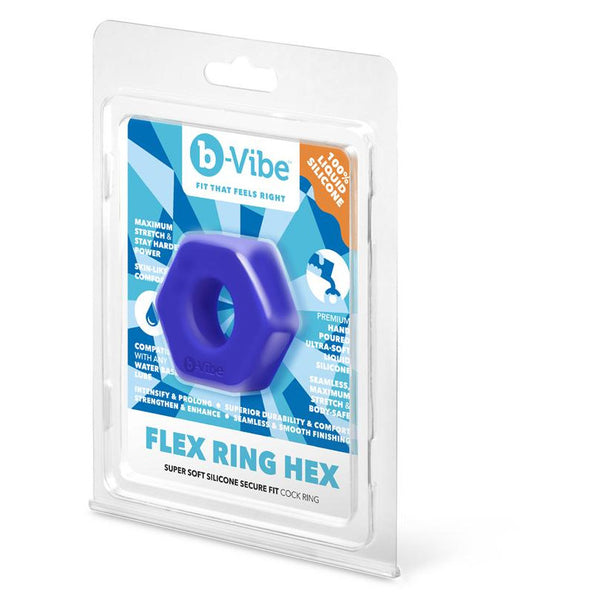 B-Vibe Flex Ring Hex Silicone Cock Ring