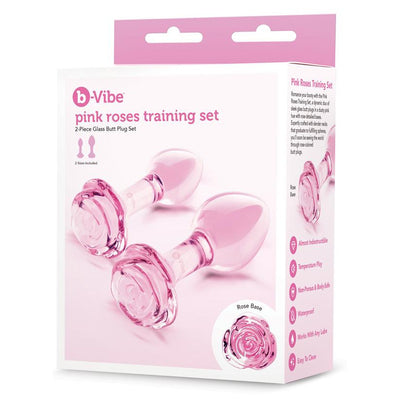B-Vibe Training Set Glass Butt Plugs 4x1.5" & 5x2"