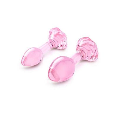 B-Vibe Training Set Glass Butt Plugs 4x1.5" & 5x2"