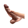 B-Vibe Slipskin Realistic Silicone Dildo 10 in. Curved