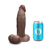 B-Vibe Slipskin Realistic Silicone Dildo 8 in. Girthy - Colour: Brown