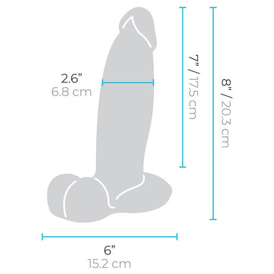 B-Vibe Slipskin Realistic Silicone Dildo 8 in. Girthy