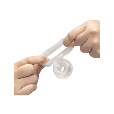 B-Vibe Strech-Tech Double Barrel Ultra Stretchy Cock Ring and Ball Stretcher