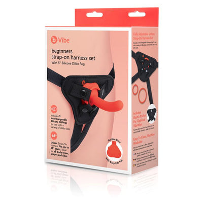B-Vibe Beginners Strap-On Harness Set with 5in Silicone Dildo