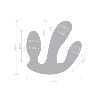Together Blended Pleasure Remote Controlled Triple-Pronged Vibrator