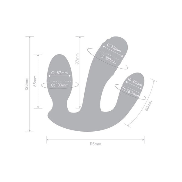 Together Blended Pleasure Remote Controlled Triple-Pronged Vibrator