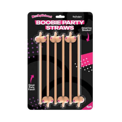 Hott Products Boobie Straws Flesh Color 6 Pack