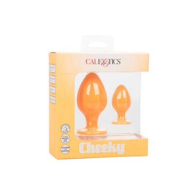 CalExotics Cheeky Textured Anal Plug Set with Flanged Base and Suction Cup