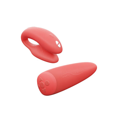 We-Vibe Chorus Couples Vibrator with Touch-Sense Technology and Squeeze Remote - Colour: Crave Coral