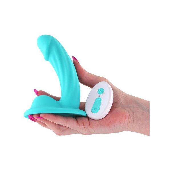 NS Novelties Colours Curve Vibrating 5 in. Dildo - Colour: Teal