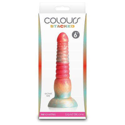 NS Novelties Colours Stacked 6in Dildo - Colour: Red/Gold