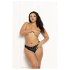Seven Til Midnight STM-11658 Dot And Micro Mesh Open Crotch Panty With Lace Trim