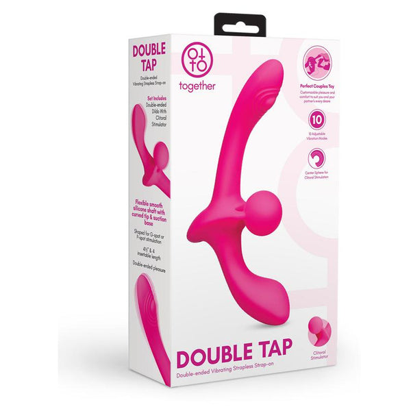 Together Double Tap Double-Ended Vibrating Strapless Strap-On