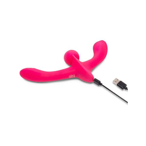 Together Double Tap Double-Ended Vibrating Strapless Strap-On
