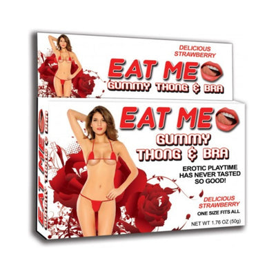 Hott Products Eat Me Gummy Thong & Bra Strawberry