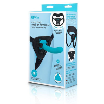 B-Vibe Every Body Strap-On Harness Set with 6in Silicone Dildo Peg