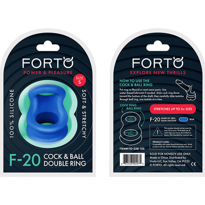 Forto F-20 Balls Stretcher Liquid Silicone - Colour: BLUE | Size: SMALL