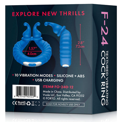 Forto Textured Vibrating Cockring
