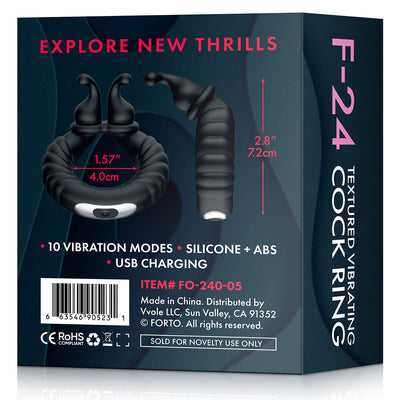 Forto Textured Vibrating Cockring