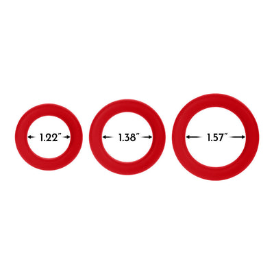 Forto 3 Piece C-Ring Set 100% Silicone (1.2", 1.8", 1.57")