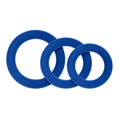 Forto 3 Piece C-Ring Set 100% Silicone (1.2", 1.8", 1.57") - Colour: BLUE