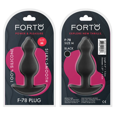 Forto Pointee 100% Silicone Plug - Colour: Black