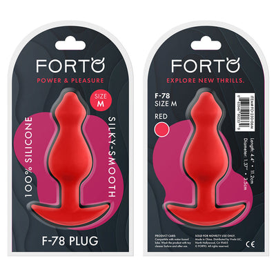 Forto Pointee 100% Silicone Plug - Colour: Red