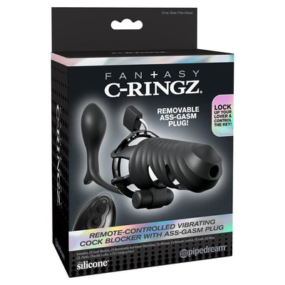 Pipedream C-Ringz Remote-Controlled Vibrating Cock Blocker with Ass-Gasm Plug