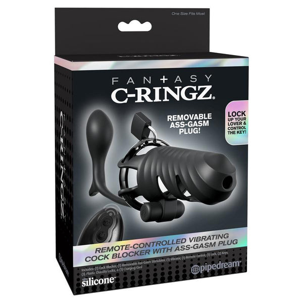 Pipedream C-Ringz Remote-Controlled Vibrating Cock Blocker with Ass-Gasm Plug