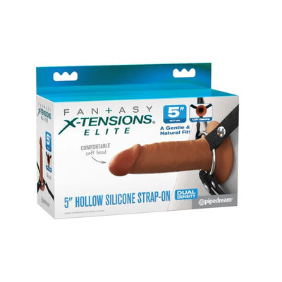 Pipedream Fantasy X-Tensions Elite 5 in. Silicone Hollow Strap-On Dual Density