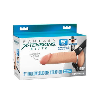 Pipedream Fantasy X-Tensions Elite 5 in. Silicone Hollow Strap-On Dual Density