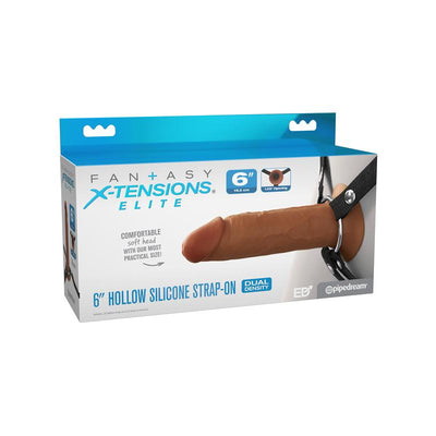 Pipedream Fetish Fantasy Elite Series Fantasy X-Tensions Elite 6 in. Silicone Hollow Strap-on Dual Density