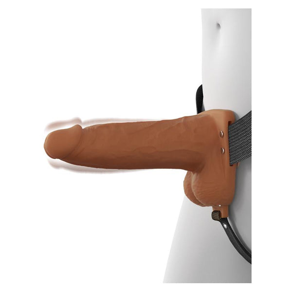 Pipedream Fantasy X-Tensions Elite 6 in. Vibrating Hollow Silicone Strap-On