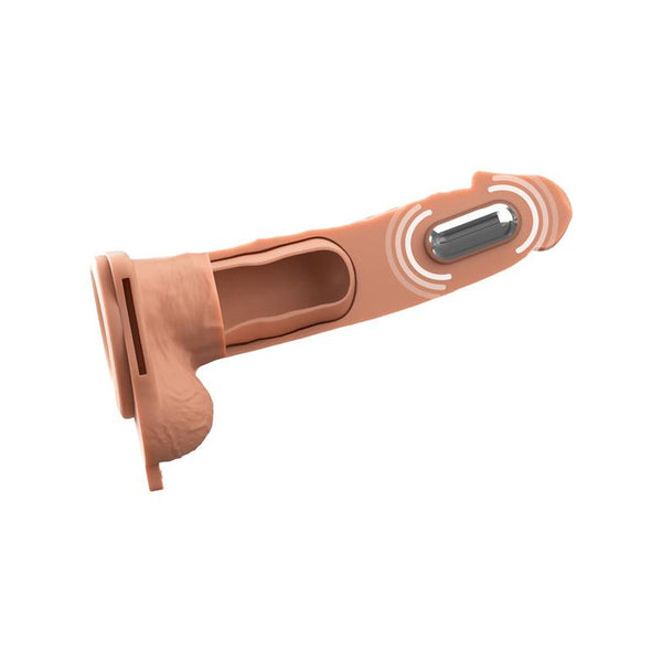 Pipedream Fantasy X-Tensions Elite 7 inch Vibrating Hollow Silicone Strap-On