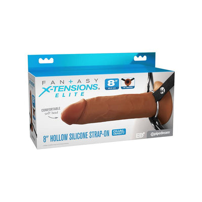 Pipedream Fetish Fantasy Elite Series Fantasy X-Tensions Elite 8 in. Silicone Hollow Strap-on Dual Density