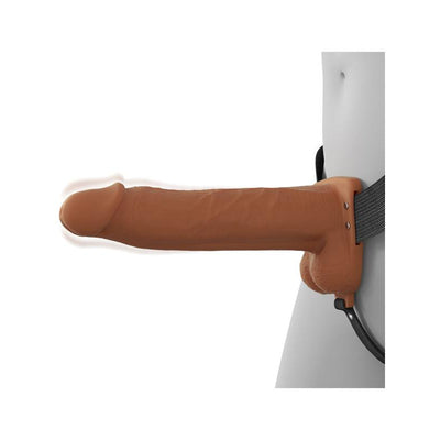 Pipedream Fantasy X-Tensions Elite 8 in. Vibrating Hollow Silicone Strap-On