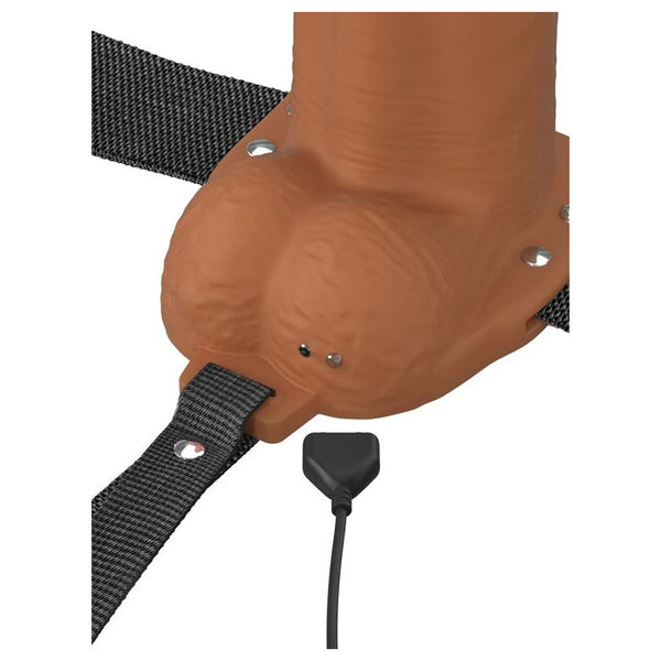 Pipedream Fantasy X-Tensions Elite 8 in. Vibrating Hollow Silicone Strap-On