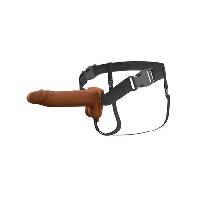Pipedream Fantasy X-Tensions Elite 8 in. Vibrating Hollow Silicone Strap-On