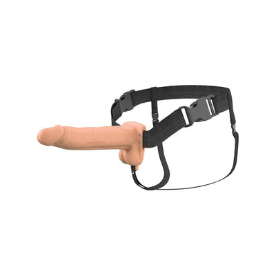 Pipedream Fantasy X-Tensions Elite 8 in. Vibrating Hollow Silicone Strap-On - Colour: Light