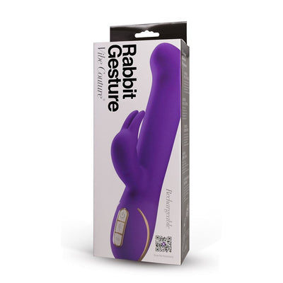 Seven Creations Gesture Rabbit Vibrator with Wiggling Tip 9 Inch