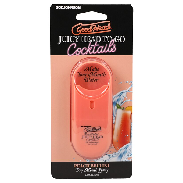 GoodHead Juicy Head Cocktails Dry Mouth Spray To-Go Peach Bellini .30 fl. oz