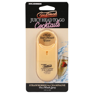 Doc Johnson GoodHead Juicy Head Cocktails Dry Mouth Spray To-Go Strawberries & Champagne .30 fl oz