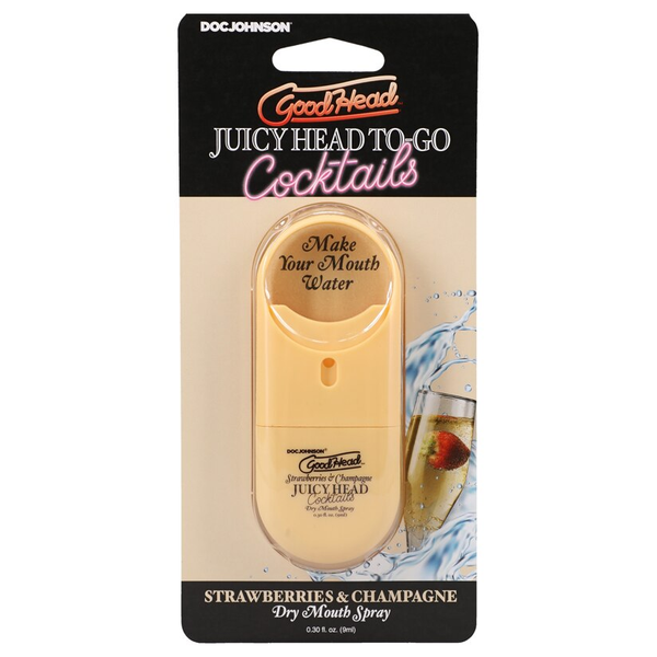 Doc Johnson GoodHead Juicy Head Cocktails Dry Mouth Spray To-Go Strawberries & Champagne .30 fl oz