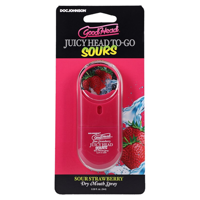 Doc Johnson GoodHead Juicy Head Dry Mouth Spray Sour Strawberry 0.30 fl oz