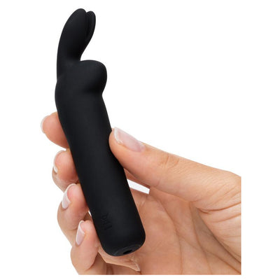 Happy Rabbit Rechargeable Silicone Rabbit Ears Bullet Vibrator - Colour: Black