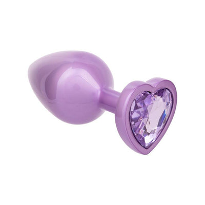 CalExotics Jewel Large Amethyst Heart Plug 7 cm x 3.75 cm