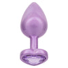 CalExotics Jewel Large Amethyst Heart Plug 7 cm x 3.75 cm