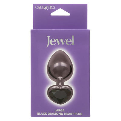 CalExotics Jewel Large Black Diamond Heart Plug